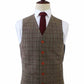 Retro Brown Overcheck Tweed Suit