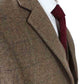 Vintage Brown Herringbone Plaid Tweed Suit