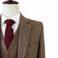 Vintage Brown Herringbone Plaid Tweed Suit