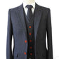 Classic Charcoal Herringbone Tweed Suit