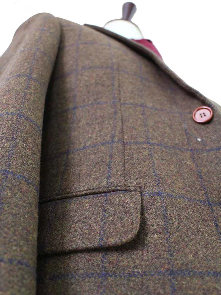 Country Brown Plaid Tweed Suit