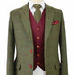 Olive Green Plaid Mix & Match Tweed Suit